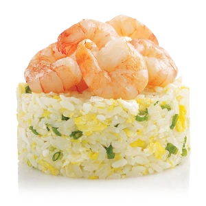 Egg Fried Rice with Seasoned Prawns