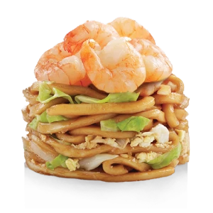 Fresh Udon with Seasoned Prawns