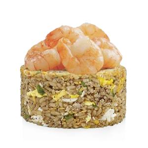Black Pepper Fried Rice with Seasoned Prawns